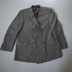 Lineage 42R Brown Glenn Check Double Breasted Mens Blazer Suit Jacket Sport Coat
